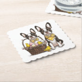 Paashonden van de Boston Terrier Kartonnen Onderzetters (Gebogen)