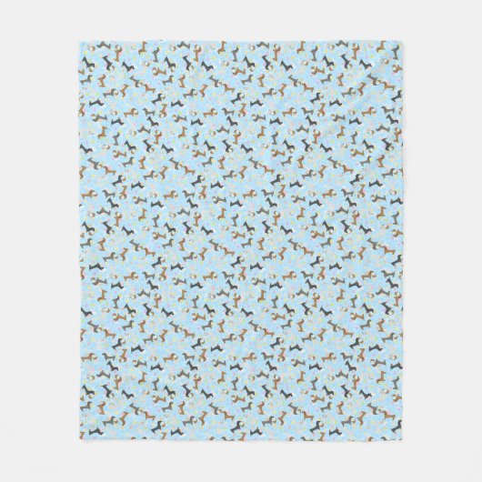 Paashoorn (blauw) fleece deken (Voorkant)