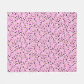 Paashoorntje (roze) fleece deken (Voorkant (Horizontaal))