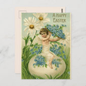 paashoorub met bloemen briefkaart (Voorkant / Achterkant)