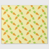 Paashut Oranje Kawaii-wortelpatroon Cadeaupapier (Vlak)
