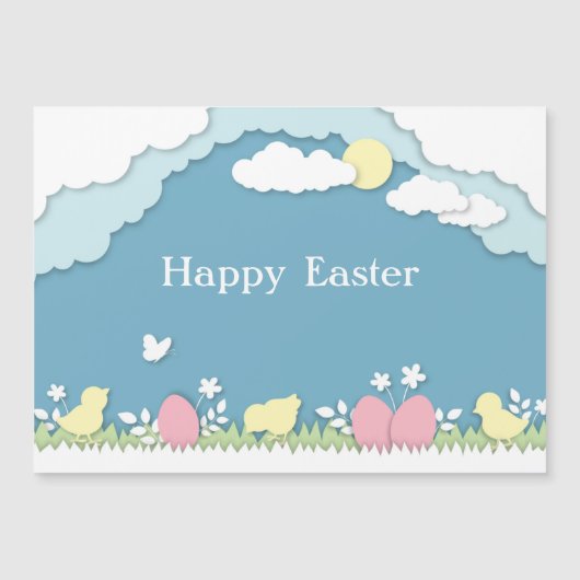 Paasjacht, feestdagen natuur van papercut in de le (Voorkant)