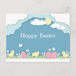 Paasjacht, feestdagen natuur van papercut in de le briefkaart