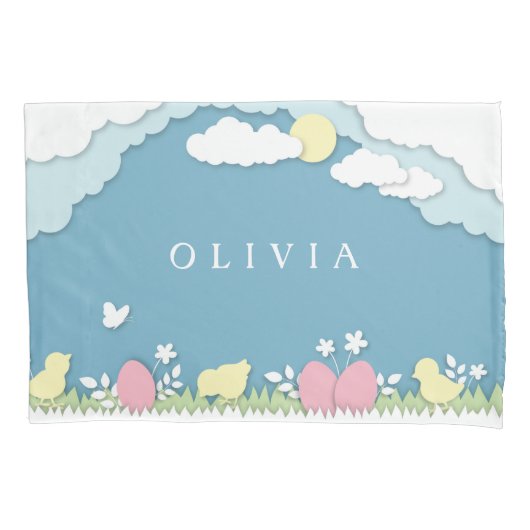 Paasjacht, feestdagen natuur van papercut in de le kussensloop (Voorkant)