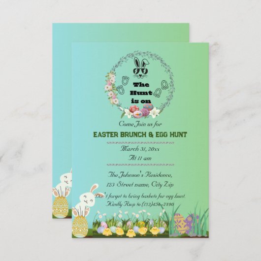 Paasjacht is op uitnodiging (Voorkant / Achterkant)