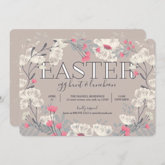 Paasjacht - Jacht en Lunch-uitnodiging Kaart (Voorkant / Achterkant)