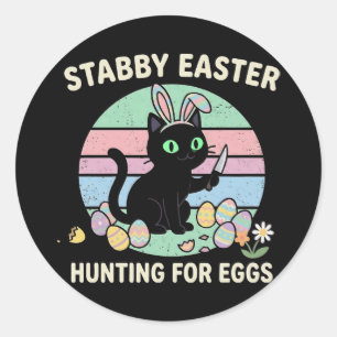 Paasjacht op eieren Grappige kat Ronde Sticker