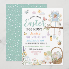 Paasjacht op pastelgnoezen met eieren kaart