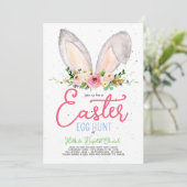 Paasjachtuitnodiging voor eitjes, Church easter eg Kaart (Staand voorkant)