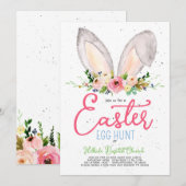 Paasjachtuitnodiging voor eitjes, Church easter eg Kaart (Voorkant / Achterkant)