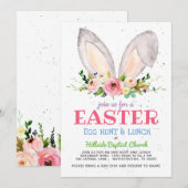 Paasjachtuitnodiging voor eitjes, kerkeizereicel kaart (Voorkant / Achterkant)