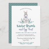 Paasjongen Bunny Egg Hunt & Brunch Feestdagenkaart (Voorkant / Achterkant)