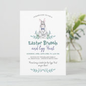 Paasjongen Bunny Egg Hunt & Brunch Feestdagenkaart (Staand voorkant)
