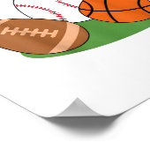 Paasjongens Baseball Basketball Football Bunnies R Poster (Hoek)