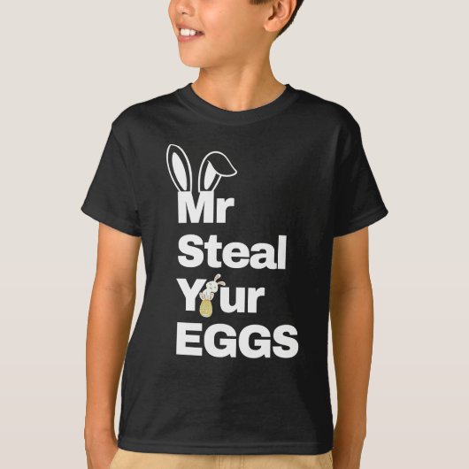 Paasjongens Toddlers Mr Steal Your EGGS Funny T-shirt (Voorkant)