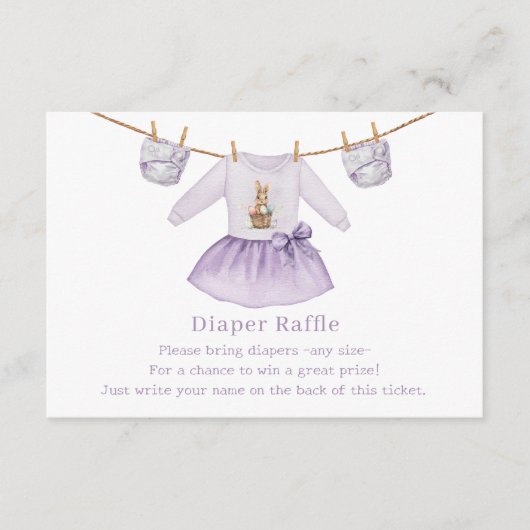 Paasjurk Luier Raffle Paarse Baby shower Informatiekaartje (Voorkant)