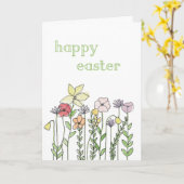 Paaskaart - afbeelding van bloemen kaart (Gele Bloem)