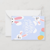 Paaskaart (blauw) notitiekaartje (Voorkant)