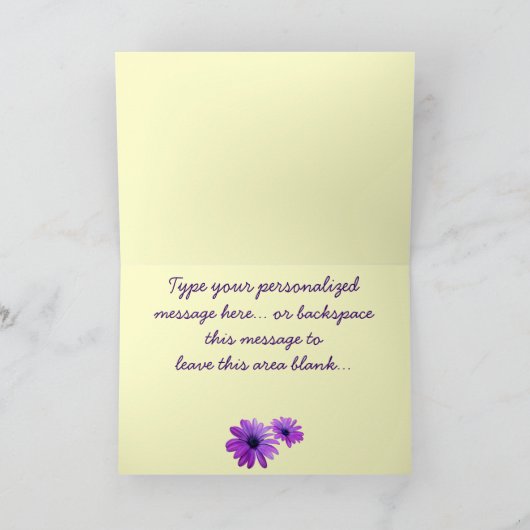 Paaskaart Blauwe bloemen Aangepaste Daiskaarten Feestdagen Kaart (Binnen)