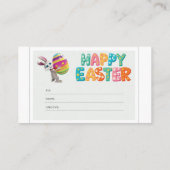 Paaskaart Happy Easter Bunny Visitekaartje (Achterkant)