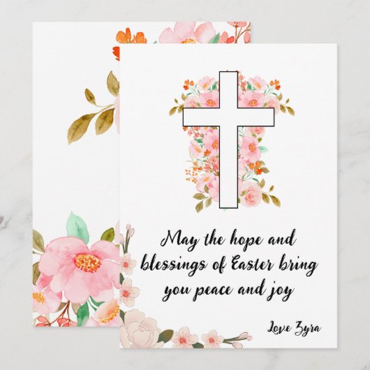 paasKaart - Hoop en zegeningen Aankondiging (Voorkant / Achterkant)