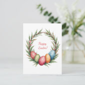 Paaskaart in zachte pastelkleuren briefkaart (Staand voorkant)