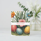 Paaskaart in zachte pastelkleuren briefkaart (Staand voorkant)