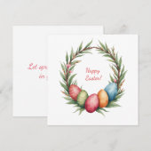 Paaskaart in zachte pastelkleuren feestdagenkaart (Voorkant / Achterkant)