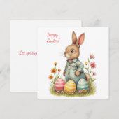 Paaskaart in zachte pastelkleuren feestdagenkaart (Voorkant / Achterkant)