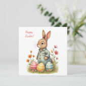 Paaskaart in zachte pastelkleuren feestdagenkaart (Staand voorkant)