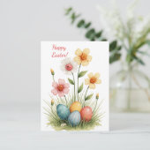 Paaskaart in zachte pastelkleuren feestdagenkaart (Staand voorkant)