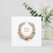 Paaskaart in zachte pastelkleuren feestdagenkaart (Staand voorkant)