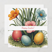 Paaskaart in zachte pastelkleuren feestdagenkaart (Voorkant / Achterkant)