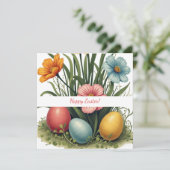 Paaskaart in zachte pastelkleuren feestdagenkaart (Staand voorkant)