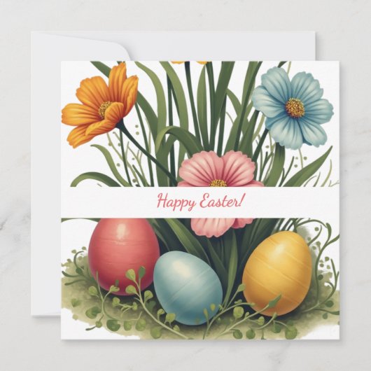 Paaskaart in zachte pastelkleuren feestdagenkaart (Voorkant)
