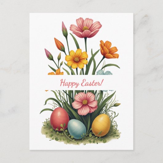 Paaskaart in zachte pastelkleuren feestdagenkaart (Voorkant)