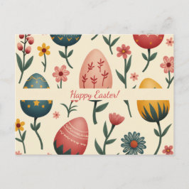 Paaskaart in zachte pastelkleuren feestdagenkaart