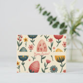 Paaskaart in zachte pastelkleuren feestdagenkaart (Staand voorkant)