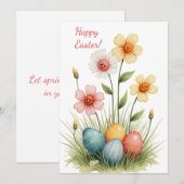 Paaskaart in zachte pastelkleuren feestdagenkaart (Voorkant / Achterkant)