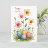 Paaskaart in zachte pastelkleuren feestdagenkaart (Staand voorkant)