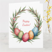 Paaskaart in zachte pastelkleuren kaart (Gele Bloem)