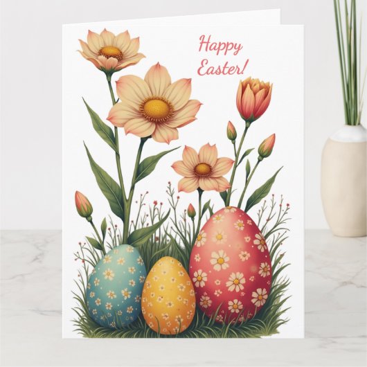 Paaskaart in zachte pastelkleuren kaart (Voorkant)