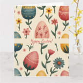 Paaskaart in zachte pastelkleuren kaart (Gele Bloem)