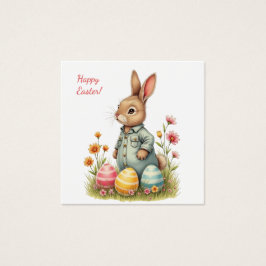 Paaskaart in zachte pastelkleuren vierkante visitekaartjes