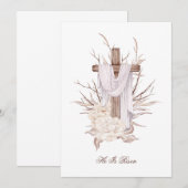 Paaskaart kruist hij bedankkaart (Voorkant / Achterkant)