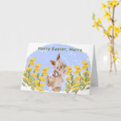 PaasKaart met Bunny voor kinderen Kaart (Gele Bloem)