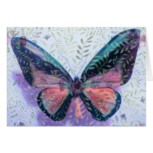 PaasKaart met Butterfly Garden Fantasy (Voorkant Horizontaal)