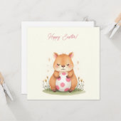 Paaskaart met capibara in pastelkleuren kaart (Voorkant / Achterkant in situ)