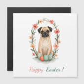 Paaskaart met een afbeelding van een mopshond (Voorkant / Achterkant)