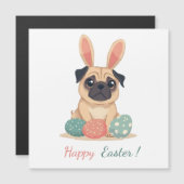 Paaskaart met een afbeelding van een mopshond (Voorkant / Achterkant)